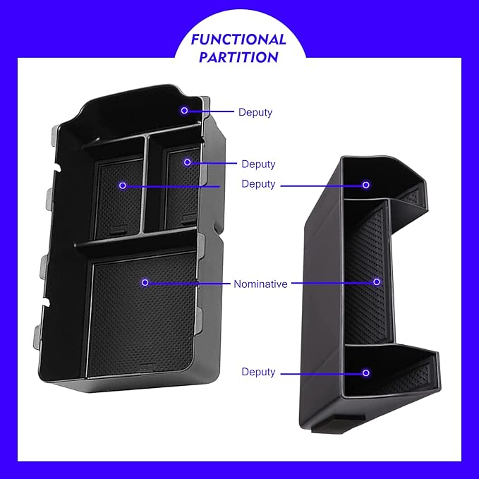 2024 2025 2026 Civic Center Console Organizer Tray for 2023 2022 Honda Civic 11th Gen Sedan Hatchback LX EX Sport 2022 Accessories Civic 2023 Central Console Organizer Insert Tray(2pcs)