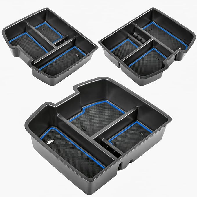 TACORBO Center Console Organizer Tray for 2007-14 GMC Sierra 2500 3500 Accessories Yukon XL Silverado 2500 3500 Suburban 1500 Tahoe /07-13 GMC Sierra 1500 Chevy Silverado Suburban 2500 Avalanche Blue