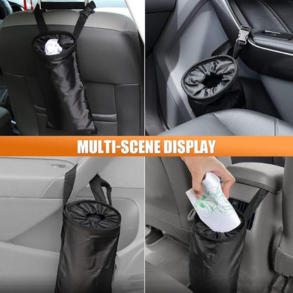 3PCS Universal Hanging Car Garbage Bag for Back Seat - Detachable Garbage Can Car Trash Bag with Elastic Opening - Washable Storage Bags Auto Trash Can for Outdoor Traveling & Home Use