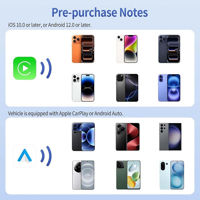 Wireless CarPlay Adapter for Apple iPhone & Android,Multi-User Seamless Connection for Upgrade Wired to Wireless CarPlay Auto, No Latency for iOS 10+ Android 11+ to Screen w/USB C
