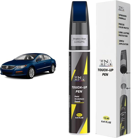 XNA Shadow Blue(LD5Q/P6) for Volkswagen Touch Up Paint, Car Scratch Remover for Nicks and Chips Repair, 2-In-1 Quick & Easy Fix Car Scratch Repair Kit with Exact Color-Matched