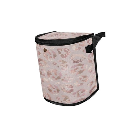 senya Car Trash Can Car Garbage Can Car Waste Basket,Leopard Print Cheetah Rose Gold Leak-Proof Car Trash Bin, Car Trash Hanging Car Accessories Interior Car Organizer Bag