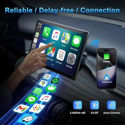 Wireless CarPlay Adapter for Android/iPhone (2 in 1) - 2026 Upgrade Wired CarPlay,Mini Size,Plug and Play,Perfect Compatible with Built-in Wired Apple CarPlay and Android Auto Cars-Black
