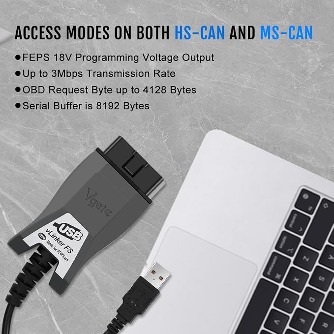 Vgate vLinker FS USB OBD2 to USB Car Diagnostic Tool Code Reader for FORScan OBD2 Adapter