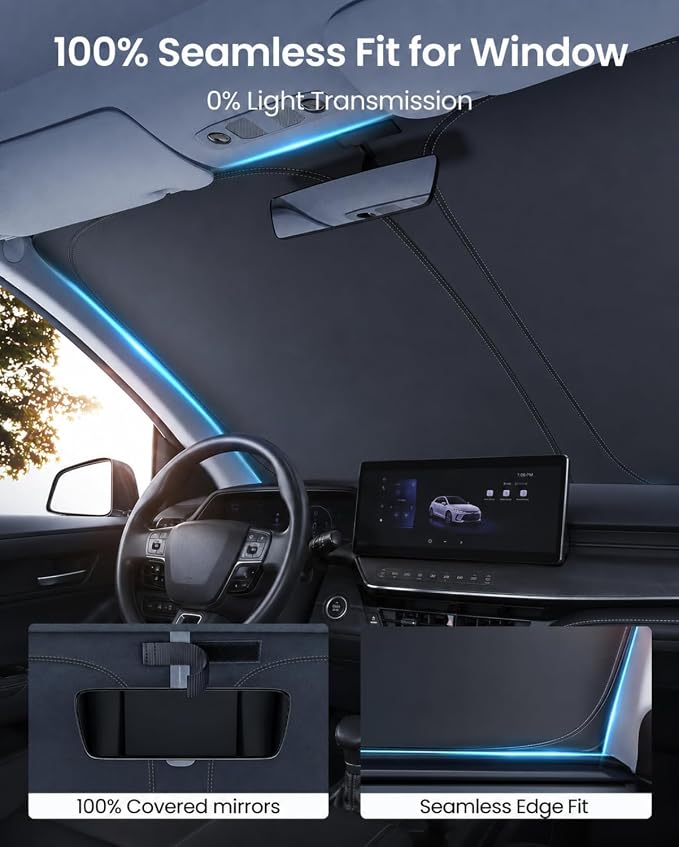 REEVAA Upgraded for Toyota Corolla 2019-2026 Windshield Sunshade [Tailored Fit, 99% Sun Protection] Foldable Sun Shade Car Accessories with Storage Bag