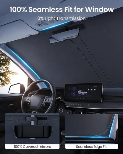 REEVAA Upgraded for Toyota Corolla 2019-2026 Windshield Sunshade [Tailored Fit, 99% Sun Protection] Foldable Sun Shade Car Accessories with Storage Bag