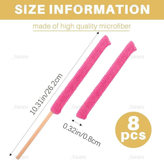 AUEAR, 8 Pack Microfiber Detail Duster Sticks Crevice Cleaning Tool for Home Car The Smallest Spaces