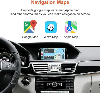 Wireless Carplay/Android Auto Adapter for Mercedes-Benz (2011-2015) NTG4.5/4.7 System Decoder Box Retains OEM Steering Wheel, Camera & Knob Control Compatible with A/B/C/E/GLK/GLA/ML/SLK