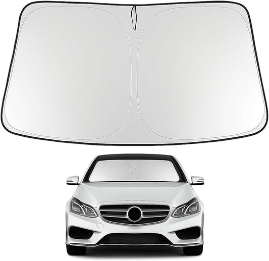 Proadsy 2026 Upgrade Windshield Sun Shade Custom Fit 2010-2016 E Class Foldable Front Sunshade Protector Sun Visor Blocks UV Rays Keep Car Cooler
