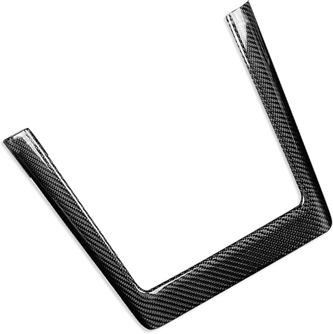 NVCNX Hard Rigid Real Carbon Fiber for Tesla New Model 3/Y Highland 2024-2026 for Juniper 2025 2026 Accessories Wireless Charger Charging Phone Pad Panel Frame Cover Interior Trim 1PC - Glossy Carbon