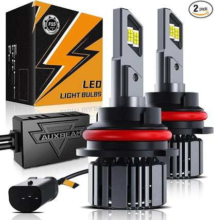 Auxbeam 9007 HB5 Fog Light, F15 Series 9007 Powersports, 20000LM 600% Brighter 6500K HB5 Light for UTV ATV Offroad Vehicles
