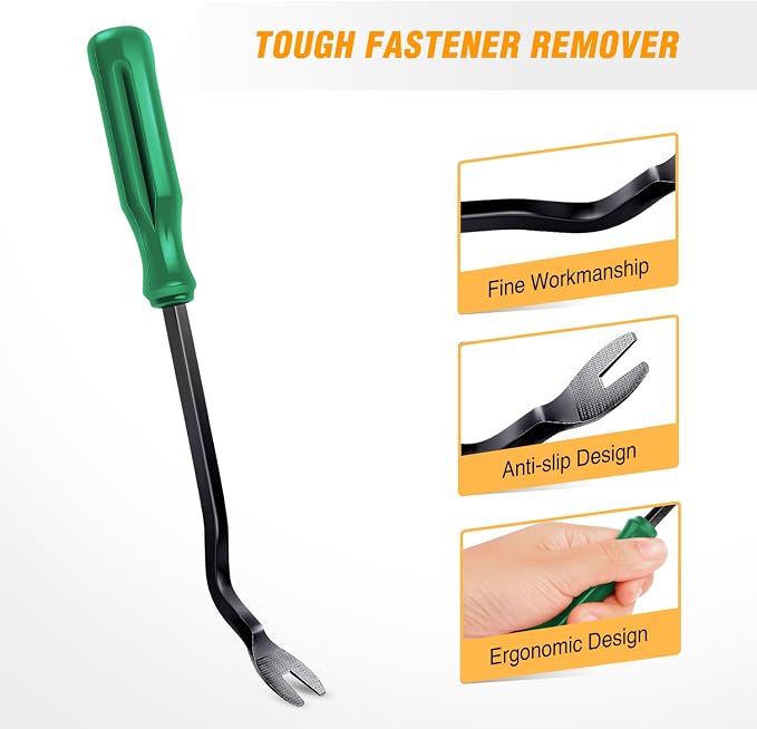 GOOACC 5PCS Auto Trim Removal Tool Kit No-Scratch Removal Tool Kit for Car Audio Dash Panel Window Molding Fastener Remover Tool Kit-Green