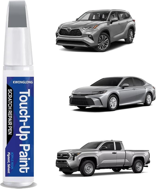 1J9 Celestial Silver Metallic Touchup Paint Compatible with Toyota, 2-in-1 Scratch Repair Pen Exact Color Match, Car Scratch Repair Pen