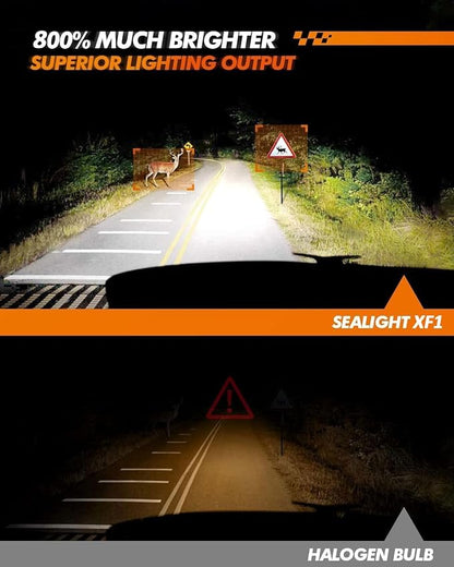 SEALIGHT 2504 PSX24W LED Fog Light Bulbs, 18,000 LM 6500K White 2504 Fog Lights Led Bulb DRL Fog Light Bulbs Replacement for Cars,Trucks, RV Clearance Light Marker Light(Pack of 2)