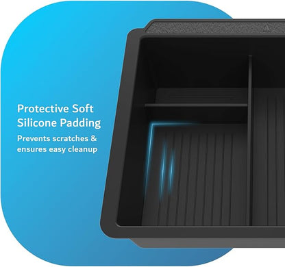 TUDIA Center Console Organizer Tray Designed for Tesla Model 3 2025/2024 (Highland) & Model Y 2025/2026 (Juniper) - [NOT Compatible with Model 3 2021-2023] Smooth Slide Storage with Silicone Lining