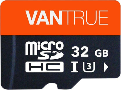 Vantrue 32GB microSDHC Card with Adapter, U3, UHS-I High Speed SD Card for Dash Cams & Home Security System Video Cameras