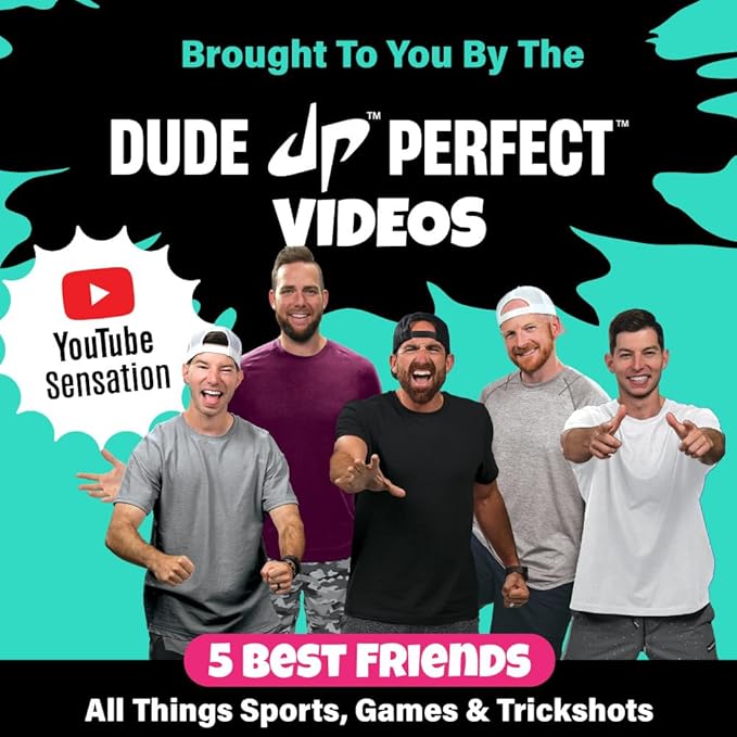 Dude Perfect Sticky Tic Tac Toe & Tabletop Roll Set | Indoor & Outdoor Games, Perfect Fun for Family Game Night & Parties, Birthday for Children, Kids & Adults | Ages 4+ & 6+ (Single)