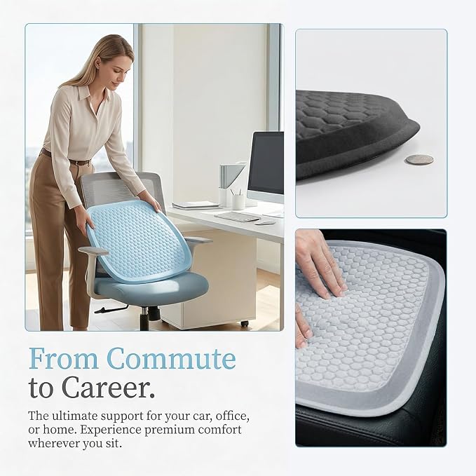 Car Seat Cushion, Comfortable Non-Slip Breathable Vehicle Front Seat Bottom Protector Pad, Automotive Interior Driving Chair Mat Cover, Universal for SUV RV Truck (Blue)