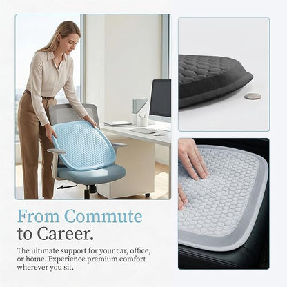 Car Seat Cushion, Comfortable Non-Slip Breathable Vehicle Front Seat Bottom Protector Pad, Automotive Interior Driving Chair Mat Cover, Universal for SUV RV Truck (Blue)