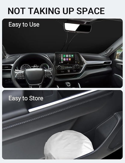Proadsy for Toyota Highlander 2020-2025 2026 Windshield Sun Shade 4-Layer Foldable Front Sunshade Highlander L LE XLE Limited Platinum Protector Sun Visor Blocks UV Rays Keep Car Cooler