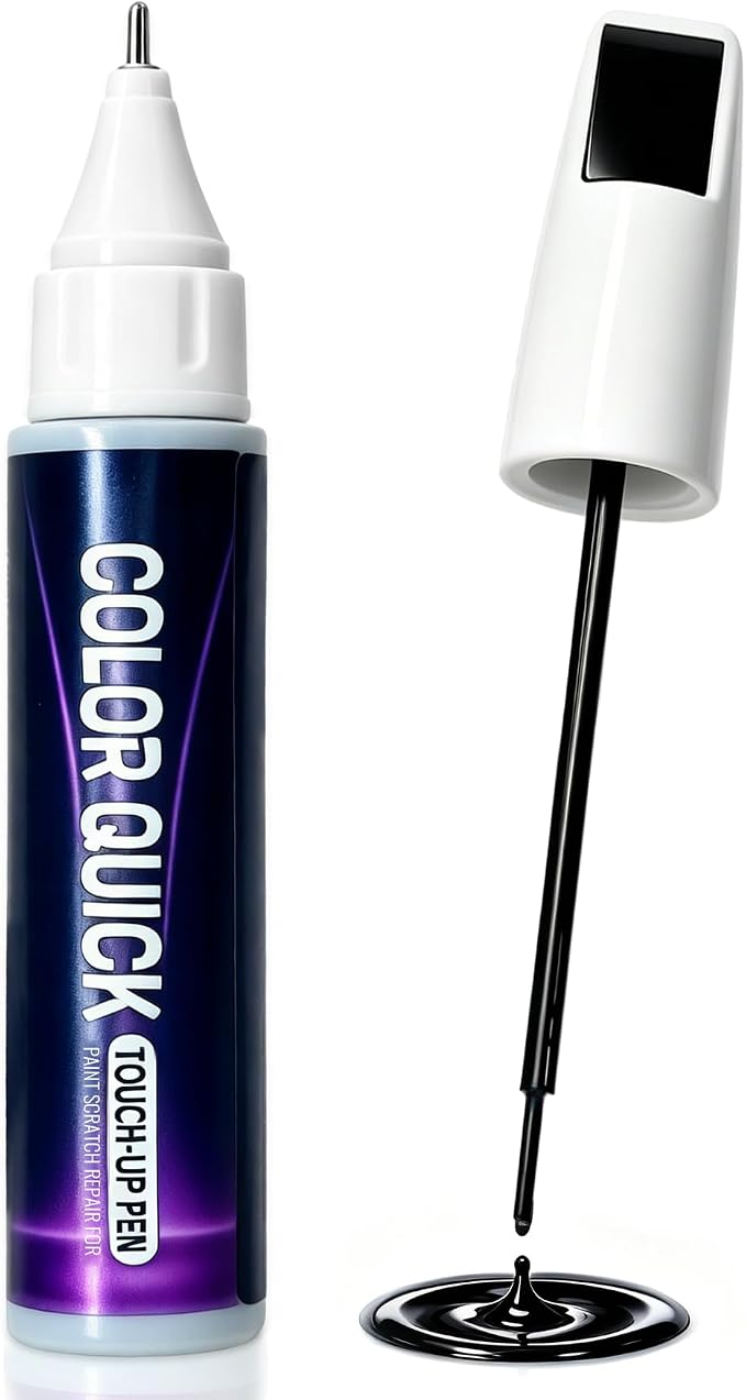 Black Touch Up Paint for Cars, Color Match Car Touch Up Paint, 2-in-1 Universal Car Scratch Repair Pen, Fast-Drying, Easy to Use, Safe & Versatile Use