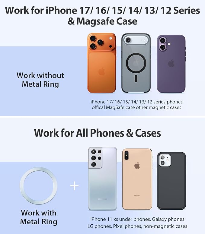 VICSEED for MagSafe Car Mount [Upgraded Strongest Magnet Power] Magnetic Phone Holder for Car Vent 360 Adjustable Magnetic Phone Mount for iPhone 17 Pro Max 16 15 14 13 12 Plus Mini, Purple