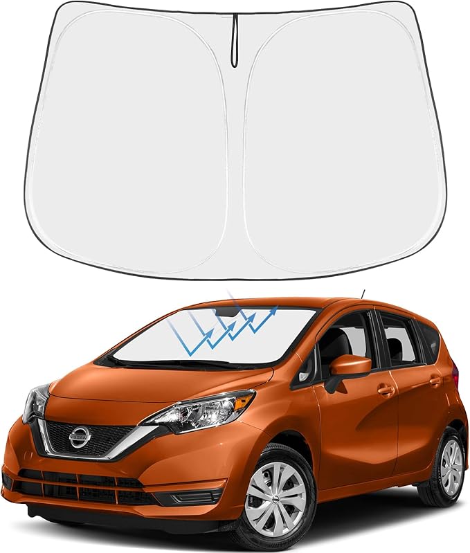 Proadsy 2026 Upgrade Front Windshield Sun Shade Foldable Sunshade Protector Custom Fit 2015-2019 Nissan Versa Sedan Accessories
