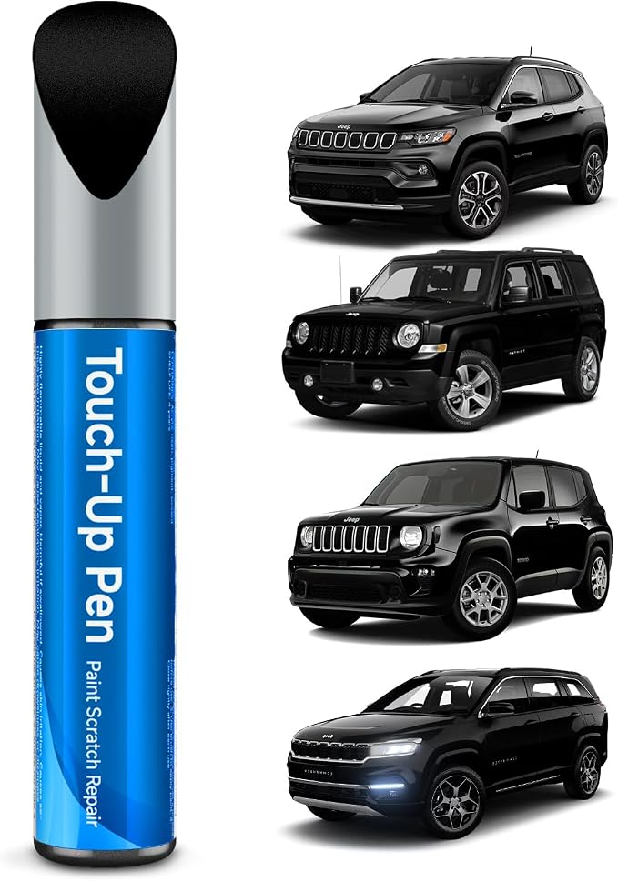 Touch Up Paint Compatible with Jeep Exact Match Touch Up Paint Car Scratch Repair (Black Crystal(PX8/DX8) Compatible with Cherokee/Commander/Compass/Grand Cherokee/Liberty/Patriot/Renegade/Wrangler-JK/Wrangler-JK-Unlimited)