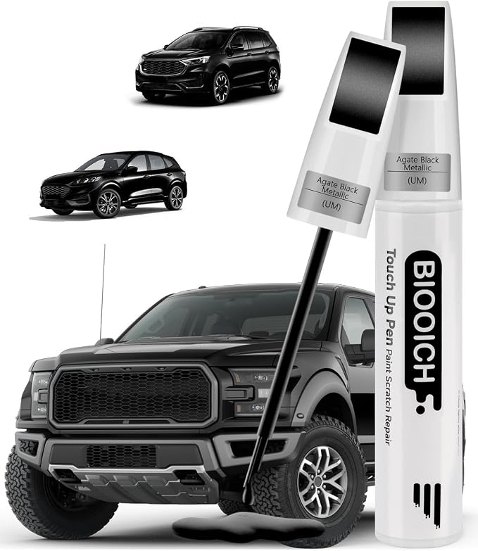 Touch Up Paint Pen Exact Color Match Car Chip and Scratch Repair (for Ford, Agate Black Metallic(UM))