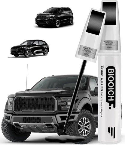 Touch Up Paint Pen Exact Color Match Car Chip and Scratch Repair (for Ford, Agate Black Metallic(UM))