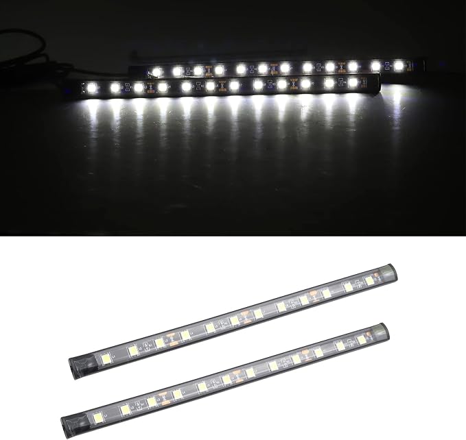 Ambient Lighting Car 2PCS Under Glow Kit with Cigarette Lighter, 12V Underglow Led Lights Car LED Interior Light DRL Daylight Strip Waterproof Driving Fog Lamp RGB Atmosphere Lights (White)