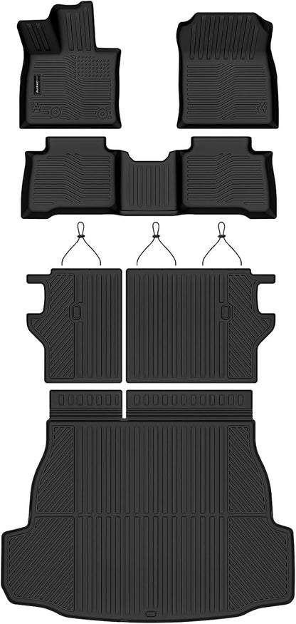 Auxko All Weather Floor Mats Cargo Mat with Backrest Mat for 2026 Toyota RAV4 Hybrid(Not for Phev)(Not for Cargo Area with subwoofer) All Season TPE Accessories Odorless Anti-Slip