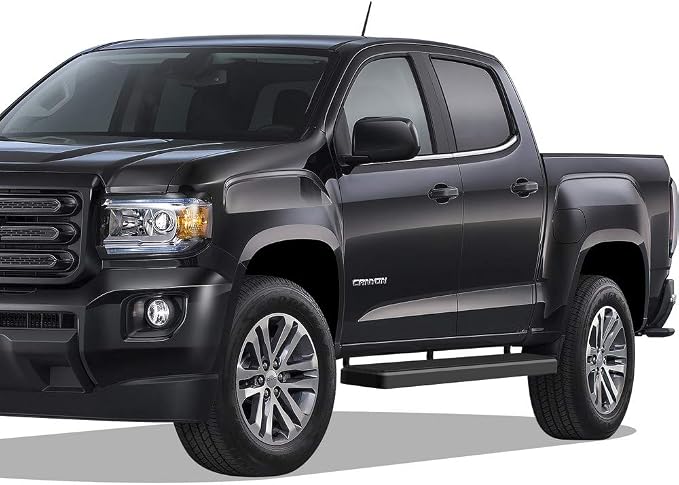 APS 6in Stainless Steel Black Running Boards Compatible with Chevy Colorado GMC Canyon 2015-2026 Crew Cab (Nerf Bars Side Steps)