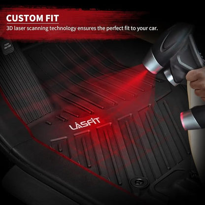 LASFIT Floor Mats&Trunk Mats for Toyota Highlander 8 Seats 2020-2025 2026 (Not for Hybrid), All Weather TPE Floor Liner & Cargo mats for Highlander，Front&Rear 4 Rows mats.