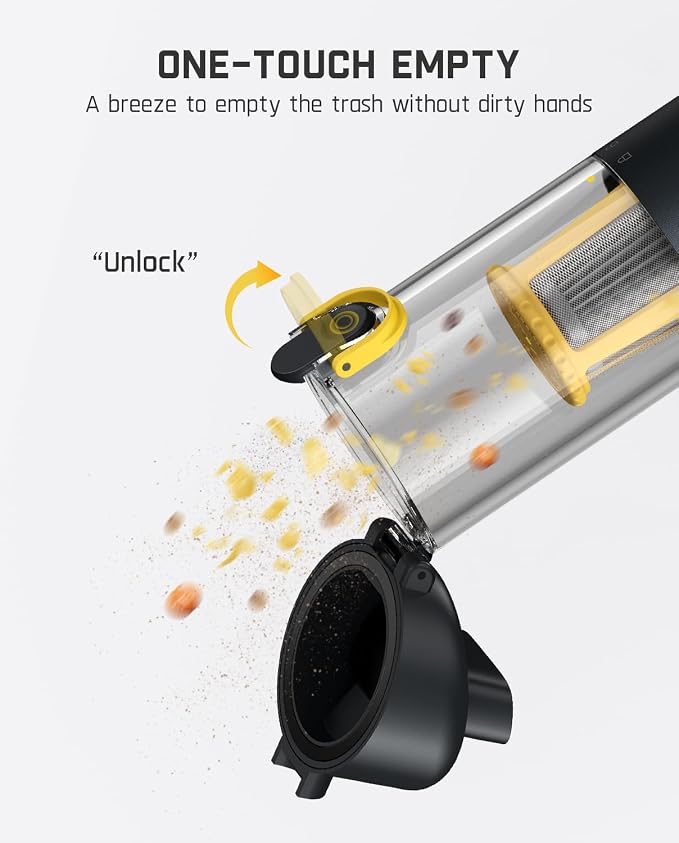 Fanttik Slim V10 Mix Cordless Car Vacuum, 4 in 1 Handheld Air Duster, Color Smart LED Display, 16kPa Suction Power, Cordless Portable Mini Keyboard Vacuum for Car, Office Desk