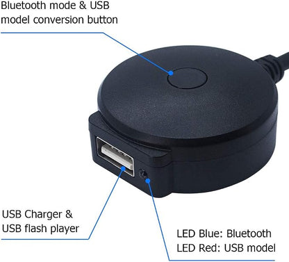 Bluetooth Adapter Compatible with Mini Cooper BMW Car Apple Android Phone Music AUX 3.5 Wireless Cable Capable Devices