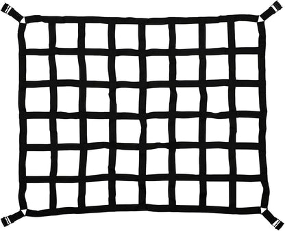 Heavy Duty 42" x 50" Truck Bed Cargo Net with Adjustable Cam Buckles & S-Hooks,3.5' x 4.17' Cargo Net with 1100LBS Capacity for Pickup Truck Bed Trailer SUV Jeeps