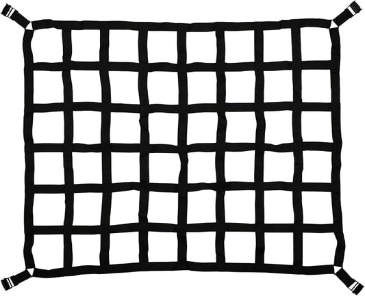 Heavy Duty 42" x 50" Truck Bed Cargo Net with Adjustable Cam Buckles & S-Hooks,3.5' x 4.17' Cargo Net with 1100LBS Capacity for Pickup Truck Bed Trailer SUV Jeeps