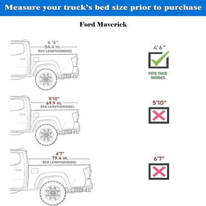 Toptiny Low Profile Hard Folding Truck Bed Tonneau Cover Fits 2022-2026 Ford Maverick 4'6" Bed (54.4")