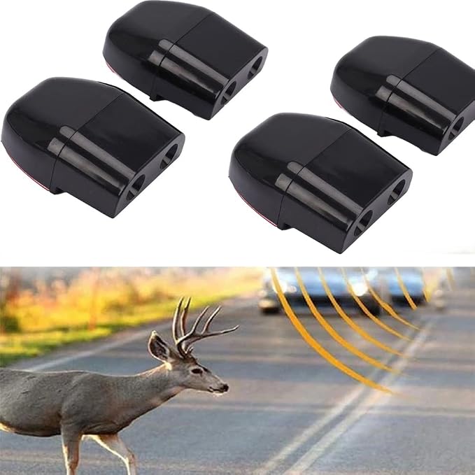 MACHSWON Deer Whistles for Car Invisible Automotive Interior Safety Products Animal Warning Devices Horns Sensor Alerts Gadgets for Car SUV Truck Vehicles Black 4pcs