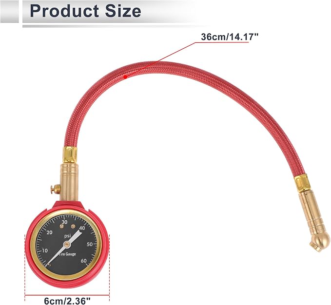 1 Pcs Universal Tire Pressure Gauge 0-60PSI 2.36 Inch Digital Pressure Gauge Tyre Air PSI Meter for Motorcycle SUV Truck