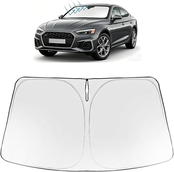 Proadsy Windshield Sun Shade Custom Fit Audi A5 2025-2026 Foldable Front Sunshade Protector Sun Visor Blocks UV Rays Keep Car Cooler Accessories