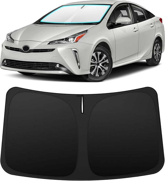 INSAUTO Custom Fit Windshield Sun Shade Accessories for Toyota Prius 2010-2015 (Prius C/V Not Fit), Foldable Front Window Sunshade, UV & Heat Reflector, Keeps Interior Cool, Includes Storage Bag