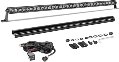 40" 210W Single Row LED Light Bar w/Wiring Harness Black Cover | OSRAM LEDs Off Road Driving Lights Slim Bumper Hood Roof Light Kit for Trucks Pickup UTV SUV Wrangler Can-Am
