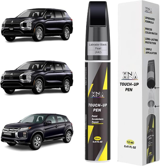 XNA Labrador Black Pearl(X42) for Mitsubishi Touch Up Paint, 2 in 1 Car Scratch Remover with Pen Tip and Brush, Exact Color-Matched for Car Paint Scratch Repair, Quick & Easy Fix Chips and Nicks