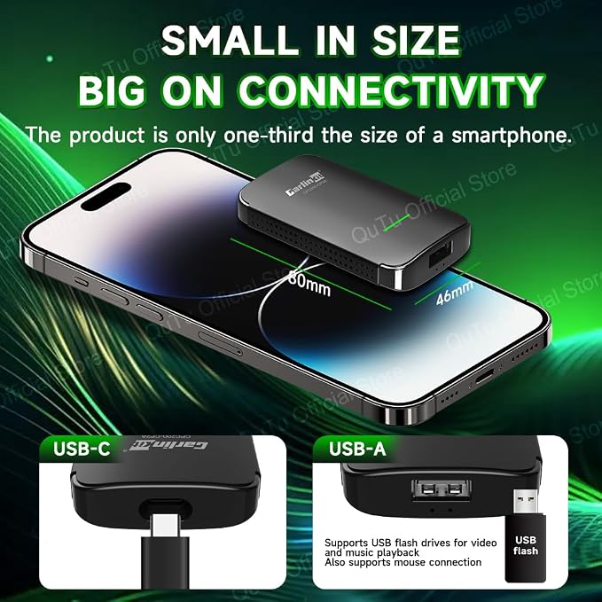 CarlinKit Wireless CarPlay Adapter CPC200-CP2A PRO: Wired CarPlay to Wireless CarPlay/Android Auto Upgrade & Android 12.0 System Unlock The, Built-in Net-Flix/You-Tube/TIK-Tok(Black)