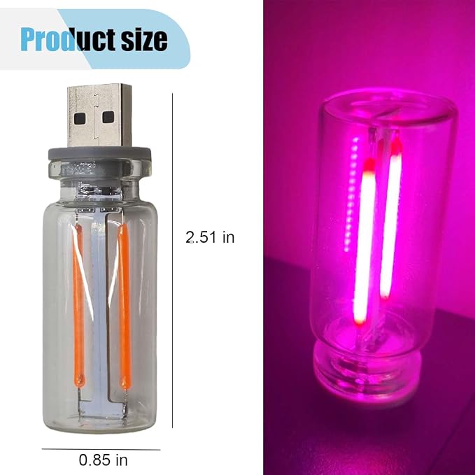 USB LED Atmosphere Light, Plug-in USB Ambient Retro Lamps, Mini LED Car Interface Charging Night Light for Hallway, Bedroom (Pink)