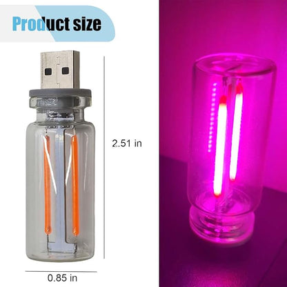 USB LED Atmosphere Light, Plug-in USB Ambient Retro Lamps, Mini LED Car Interface Charging Night Light for Hallway, Bedroom (Pink)
