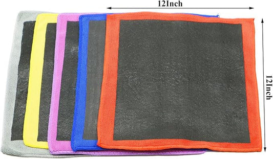 2PACK Clay Towel Auto Detailing, Fine Grade Clay Bar Towel for Auto Detailing, Removes Overspray & Contaminants from Car Paint, Glass, Enhance Gloss, DIY Detail Products (12"x12", Grey)