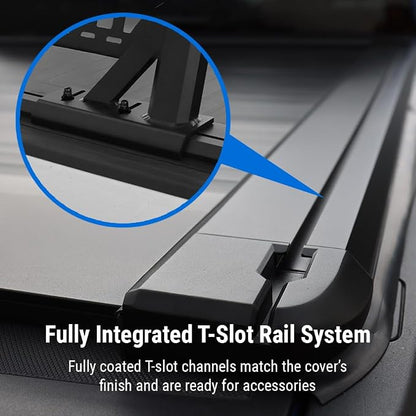 Syneticusa Automatic Retractable Hard Ford F-150 Tonneau Cover for (2004–2026) 5.5' ft | 2025 f150 Bed Cover Keyless Auto-Retract Design | Low-Profile, Clamp-On Install, Corrosion-Free Matte Black